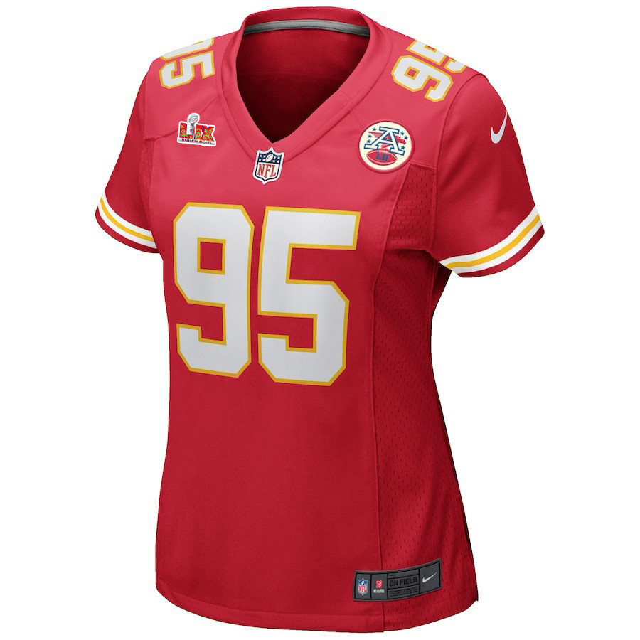 Chris Jones #95 Kansas City Chiefs Super Bowl LIX Women's Jersey - Red