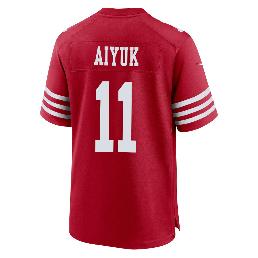 Brandon Aiyuk 11 San Francisco 49ers Super Bowl LVIII Patch Game Men Jersey - Scarlet