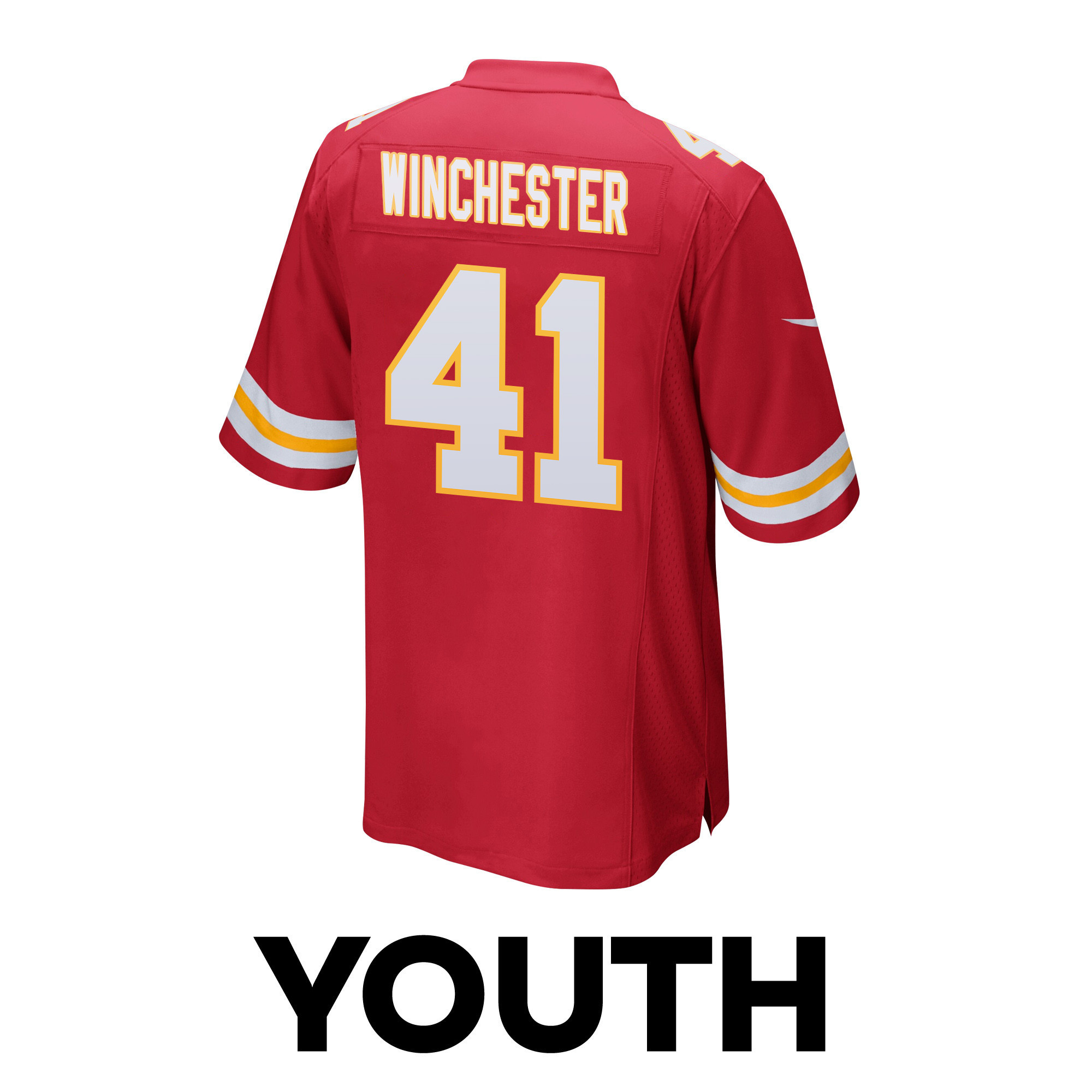 James Winchester 41 Kansas City Chiefs Super Bowl LVIII Patch Game YOUTH Jersey - Red