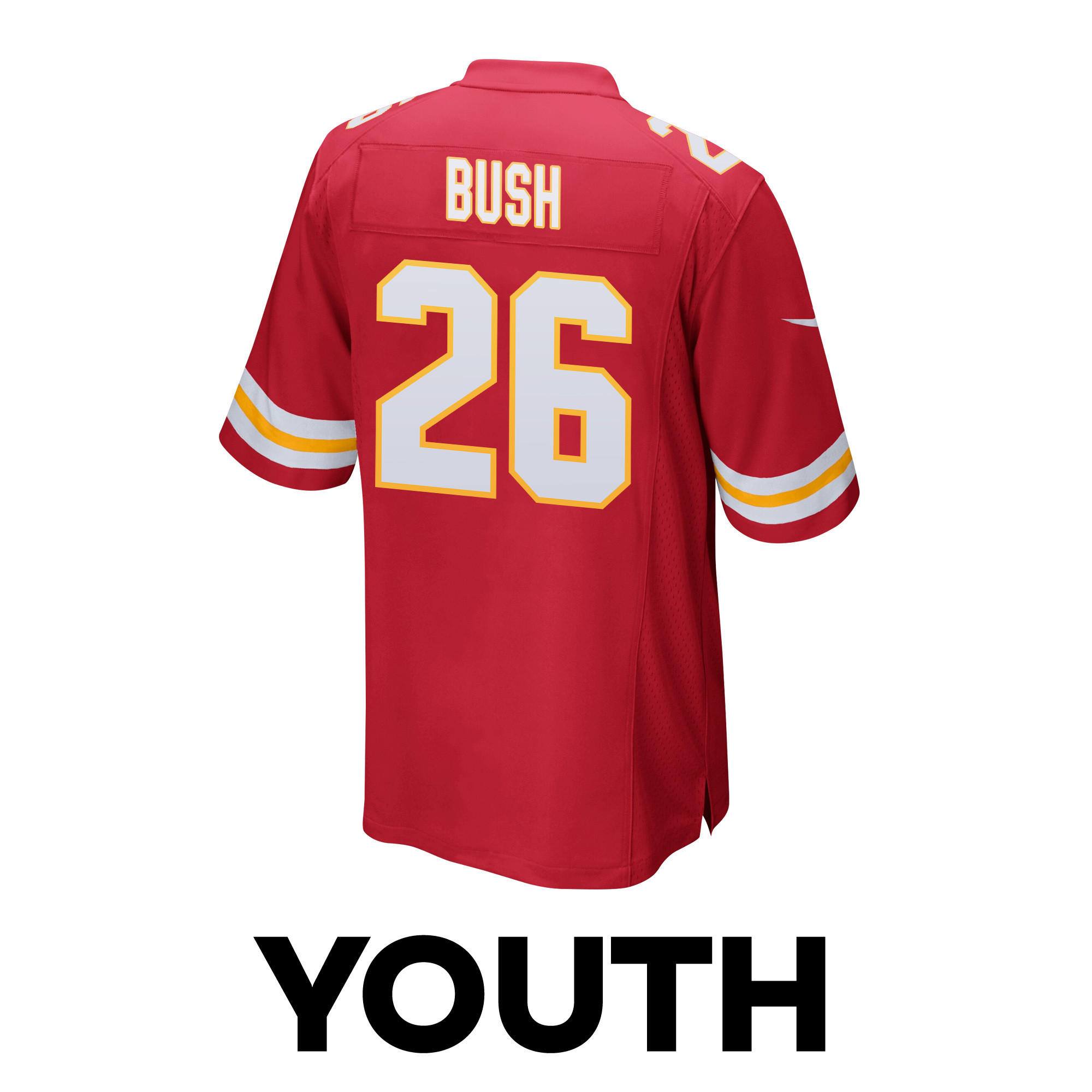Deon Bush 26 Kansas City Chiefs Super Bowl LVIII Patch Game YOUTH Jersey - Red