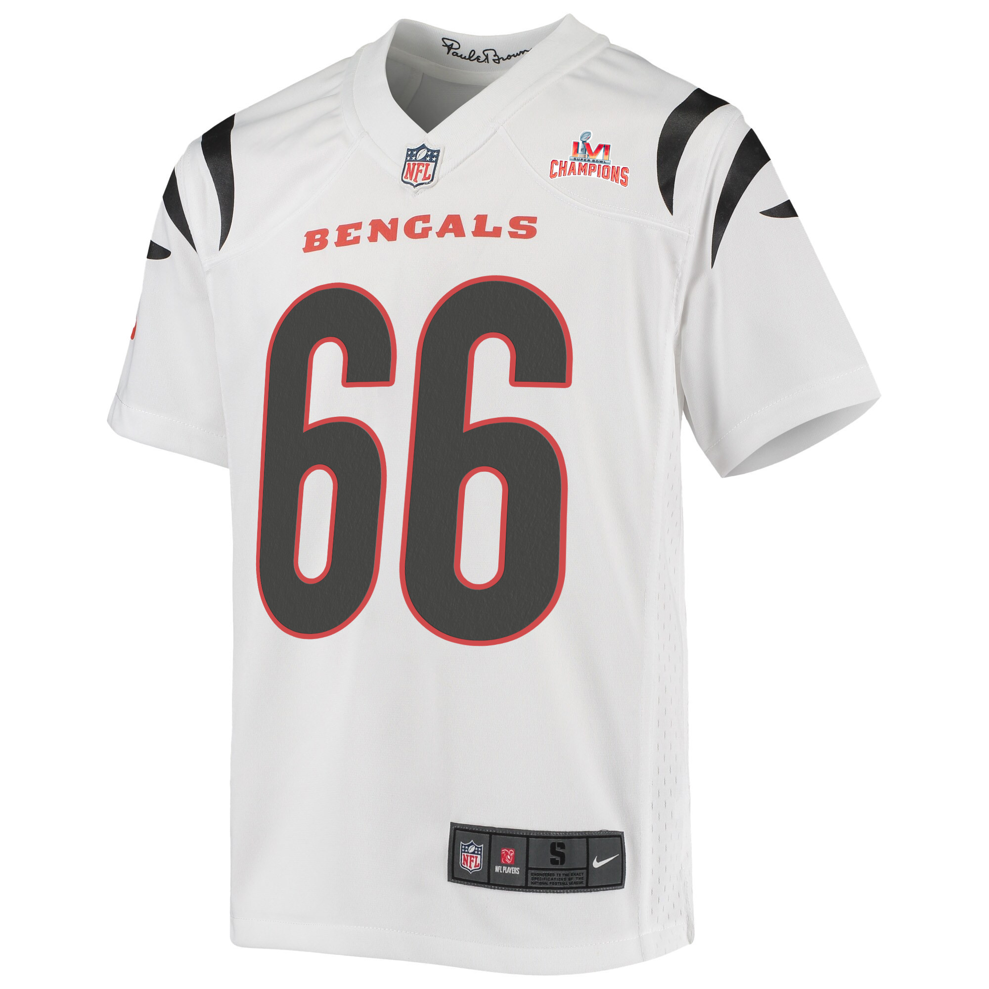 Super Bowl LVI Champions Cincinnati Bengals Trey Hopkins 66 White Youth's Jersey Jersey