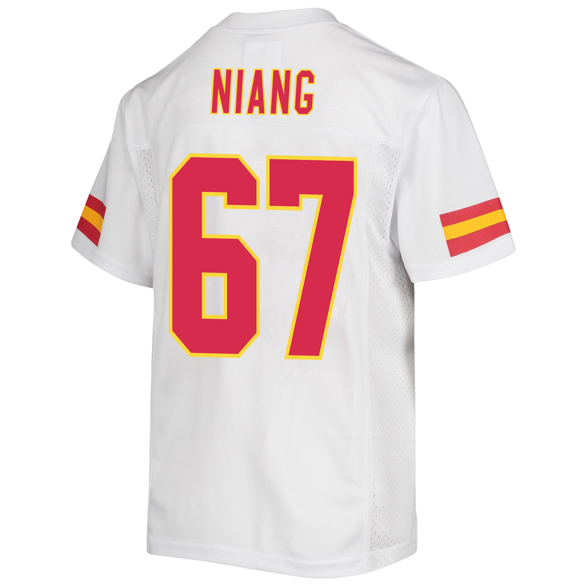 Lucas Niang 67 Kansas City Chiefs Super Bowl LVII Champions 3 Stars Youth Game Jersey - White
