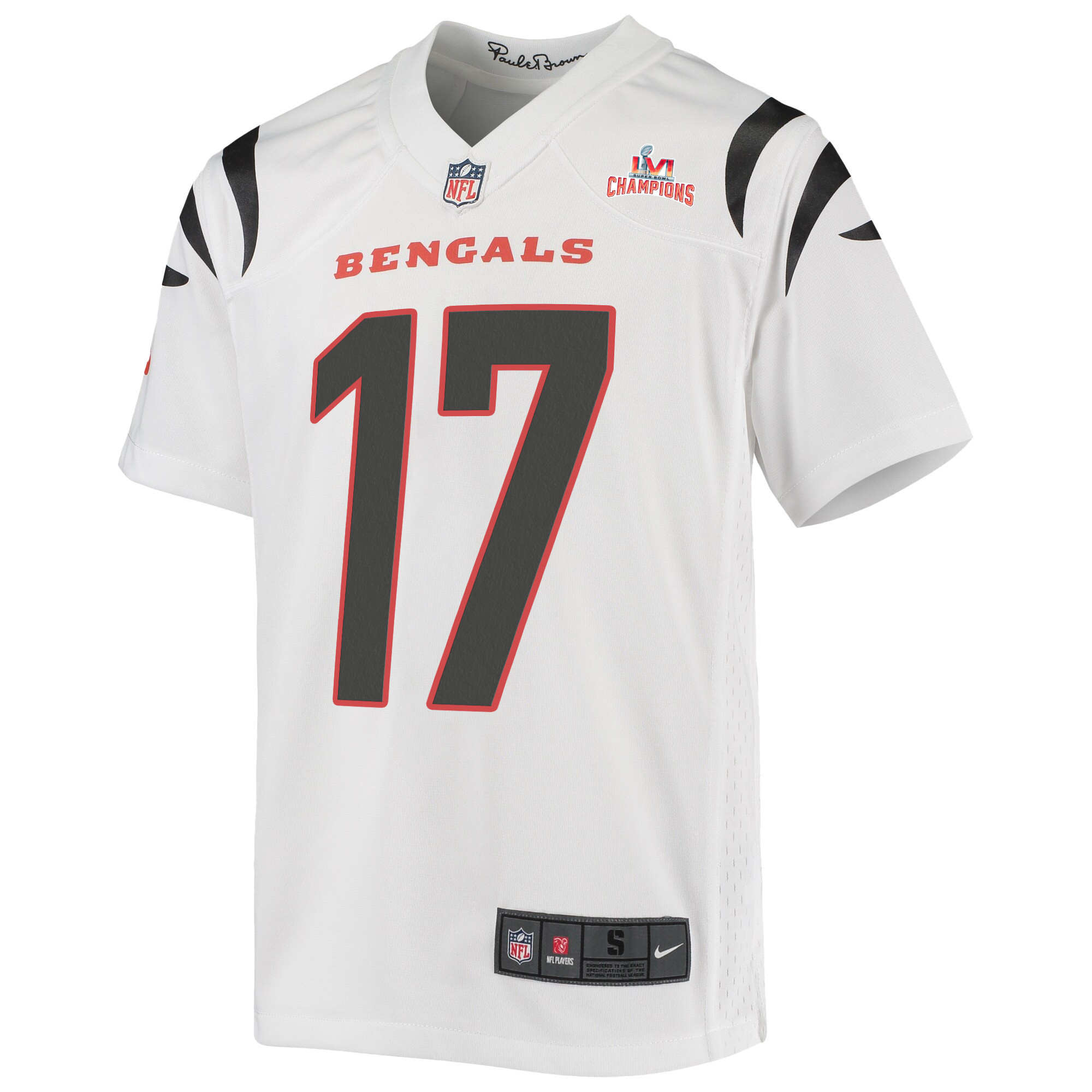 Super Bowl LVI Champions Cincinnati Bengals Stanley Morgan 17 White Youth's Jersey Jersey