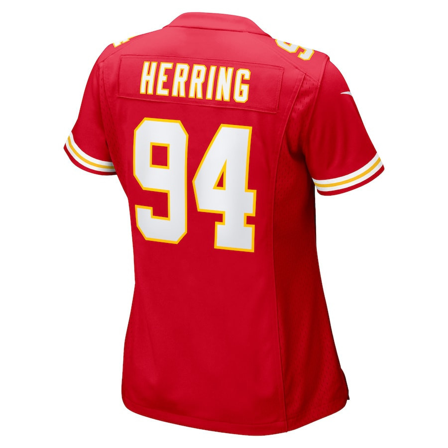 Malik Herring #94 Kansas City Chiefs Super Bowl LIX Women's Jersey - Red