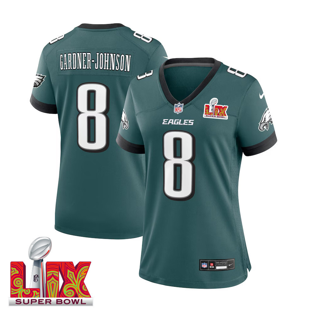 C.J. Gardner-Johnson #8 Philadelphia Eagles Super Bowl LIX Women's Jersey - Midnight Green