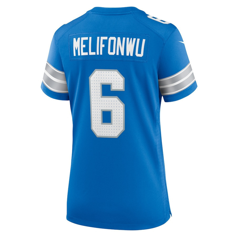 Ifeatu Melifonwu #6 Detroit Lions Super Bowl LIX Women's Jersey - Blue