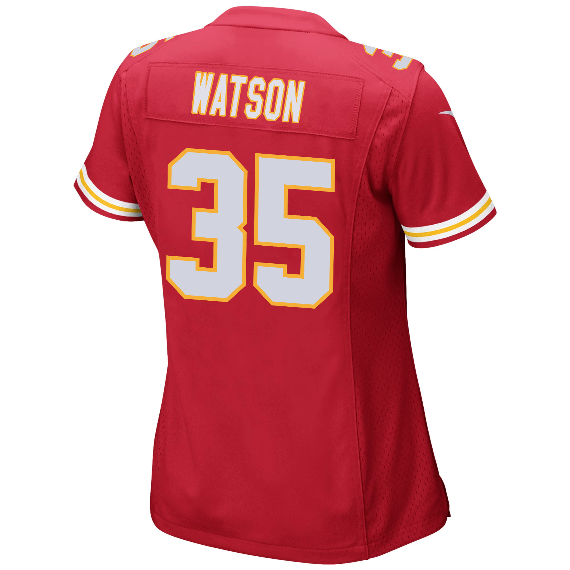 Jaylen Watson 35 Kansas City Chiefs Super Bowl LVIII Patch Game Women Jersey - Red