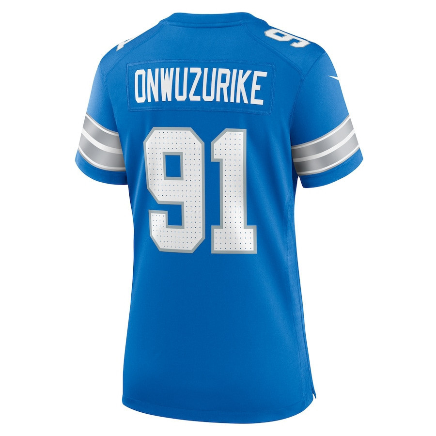 Levi Onwuzurike #91 Detroit Lions Super Bowl LIX Women's Jersey - Blue