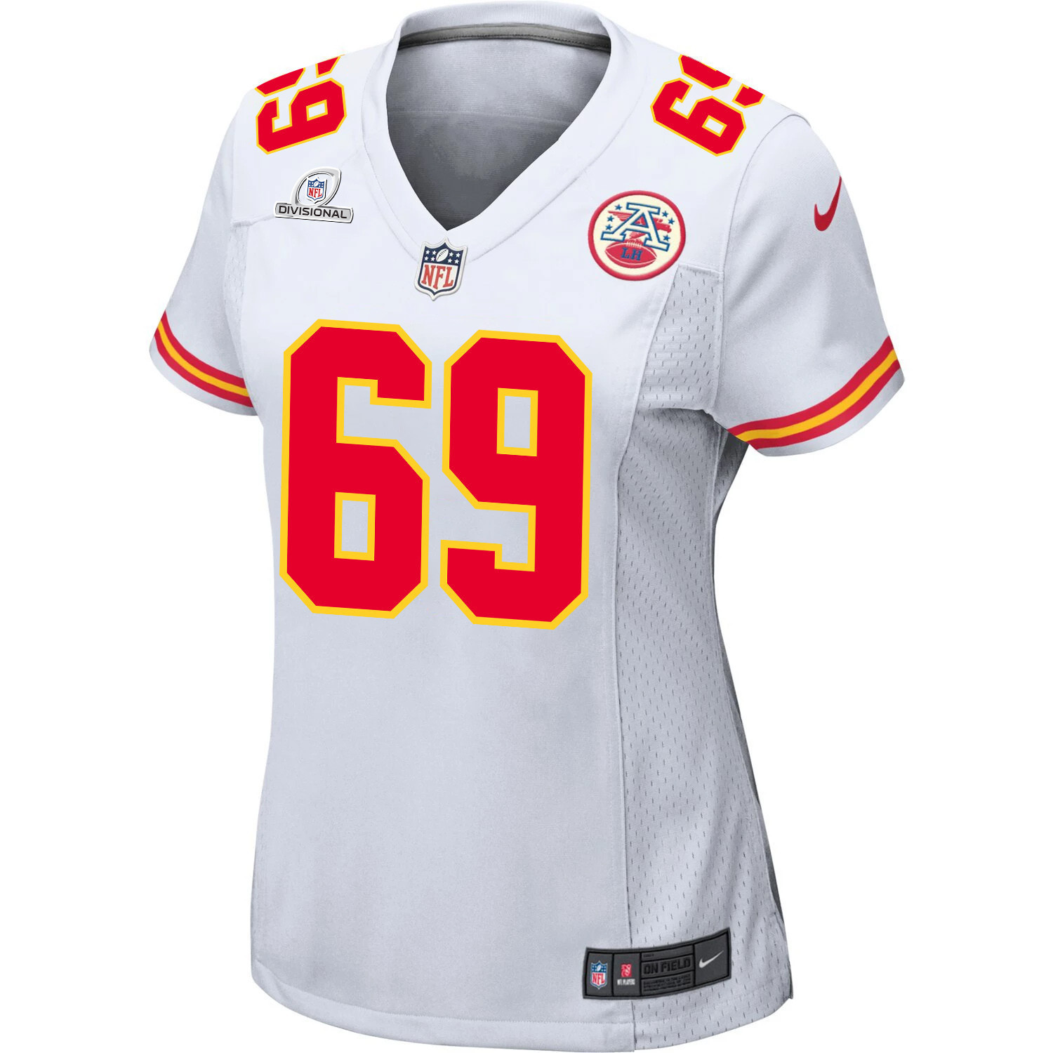 Mike Pennel 69 Kansas City Chiefs Super Bowl LVIII Patch Game Women Jersey - White