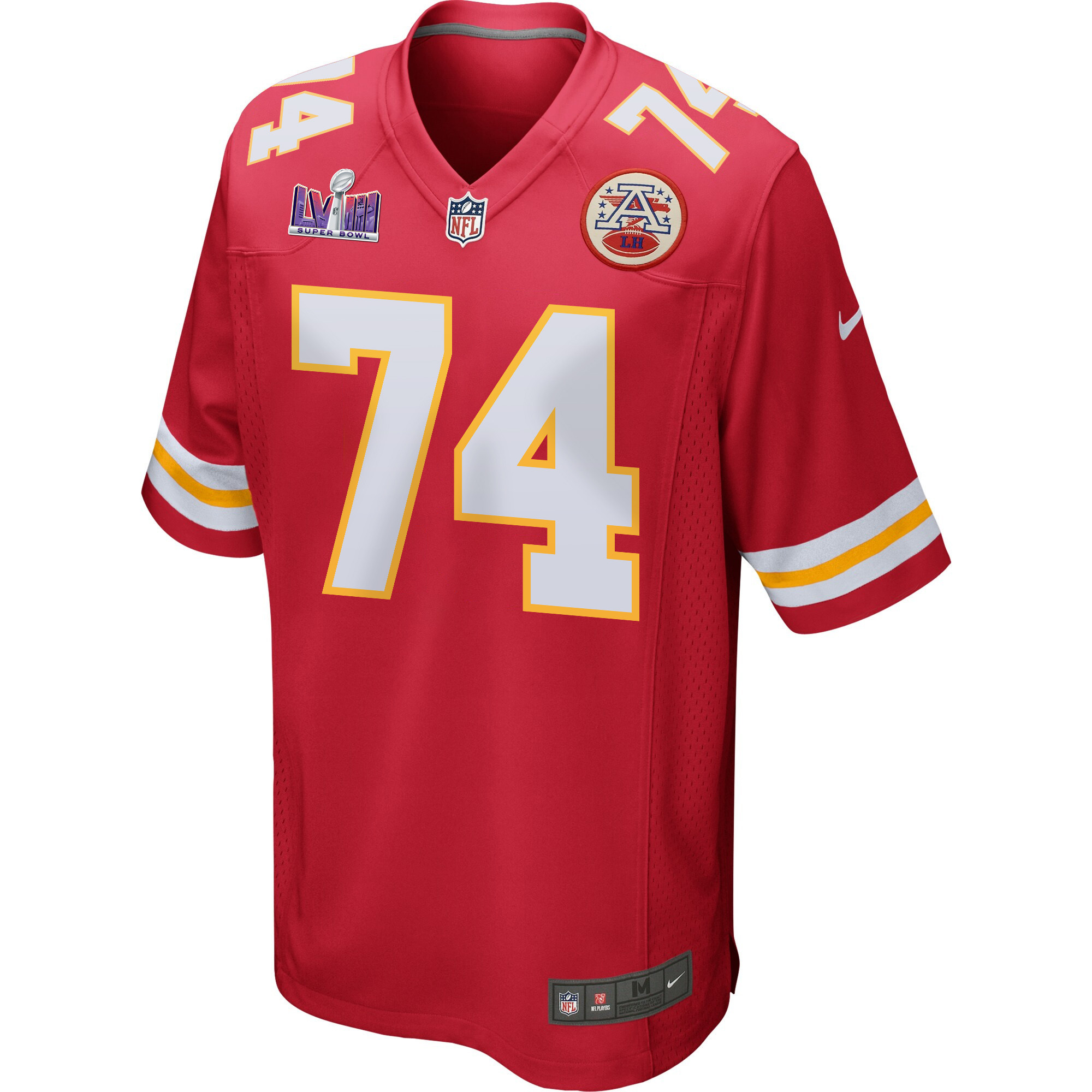 Jawaan Taylor 74 Kansas City Chiefs Super Bowl LVIII Patch Game Men Jersey - Red