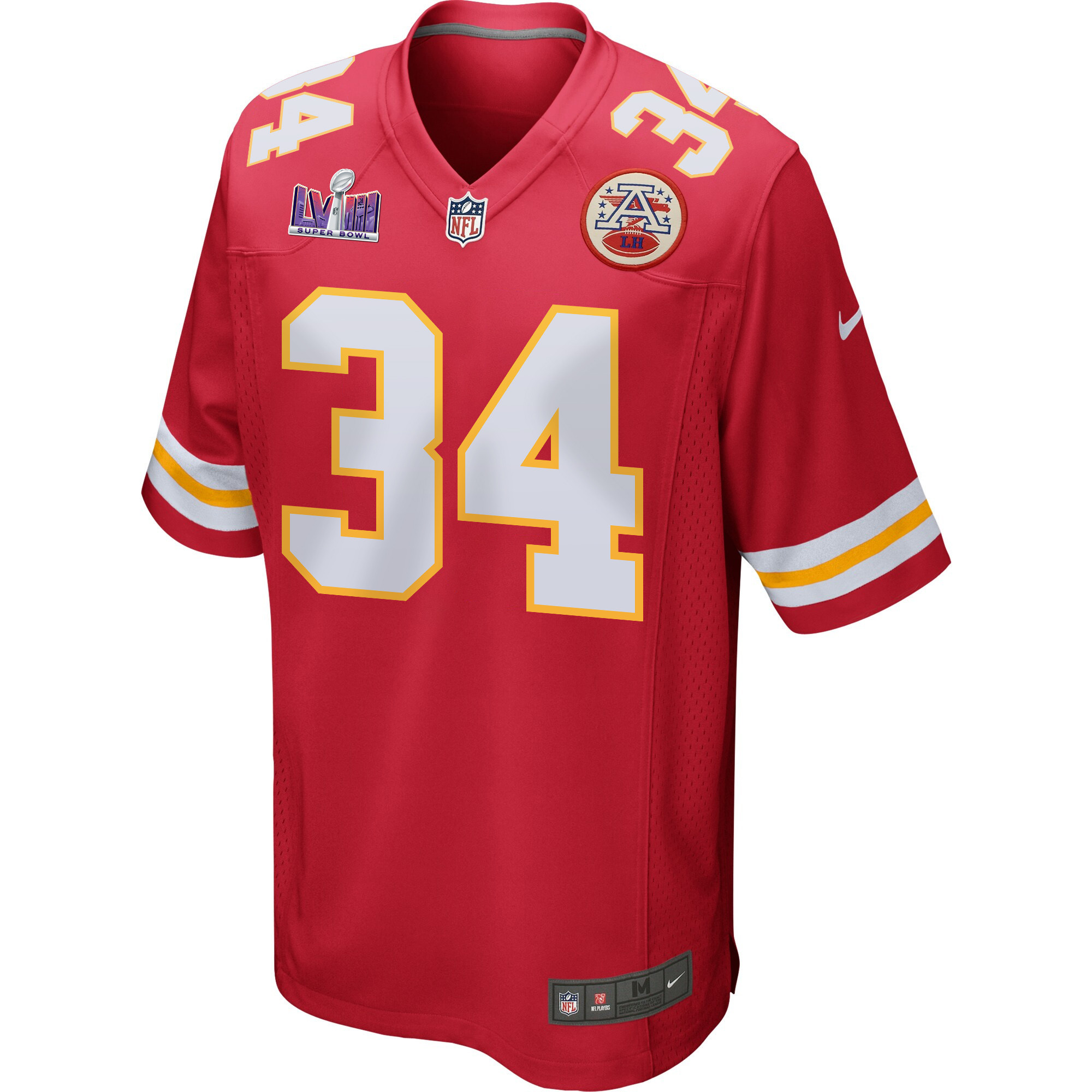 Deneric Prince 34 Kansas City Chiefs Super Bowl LVIII Patch Game Men Jersey - Red