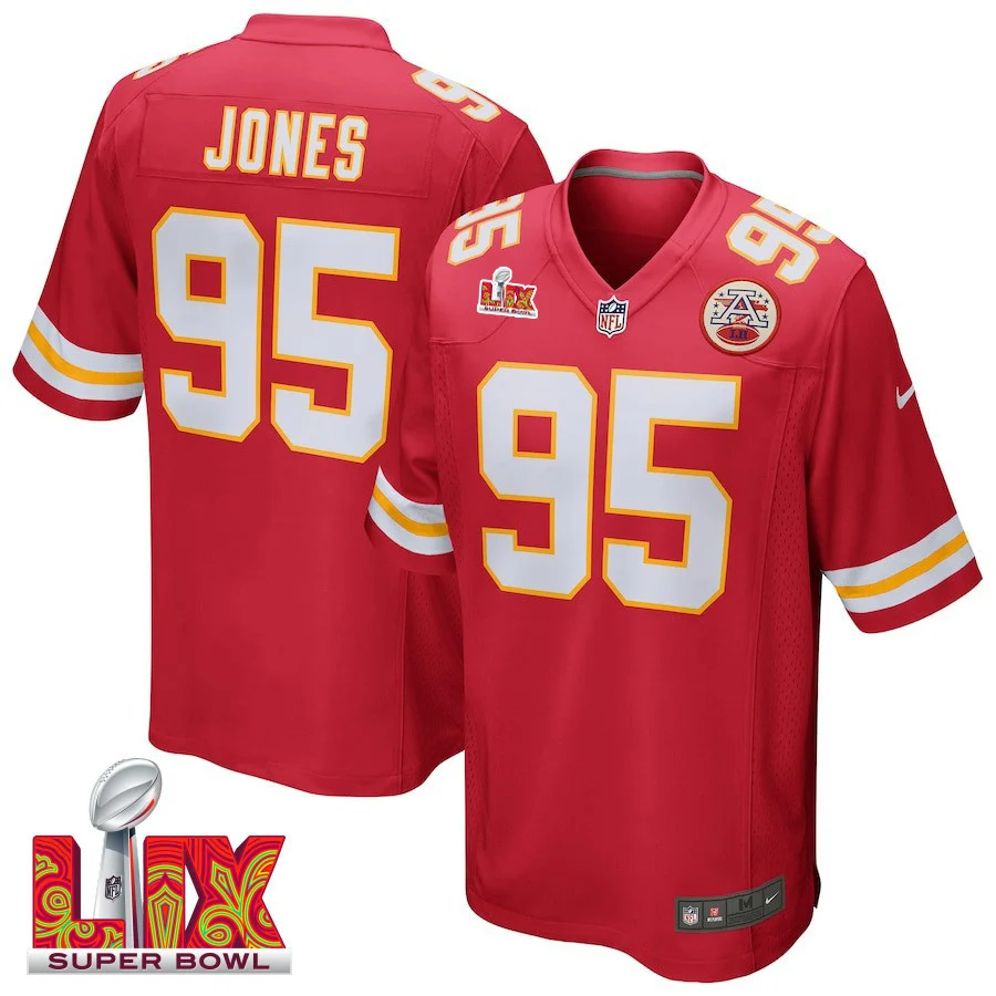 Chris Jones #95 Kansas City Chiefs Super Bowl LIX Jersey - Men's - Red