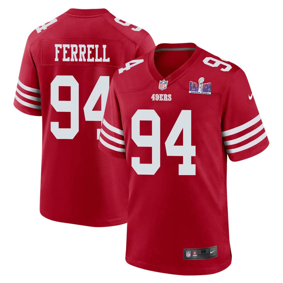 Clelin Ferrell 94 San Francisco 49ers Super Bowl LVIII Patch Game Men Jersey - Scarlet