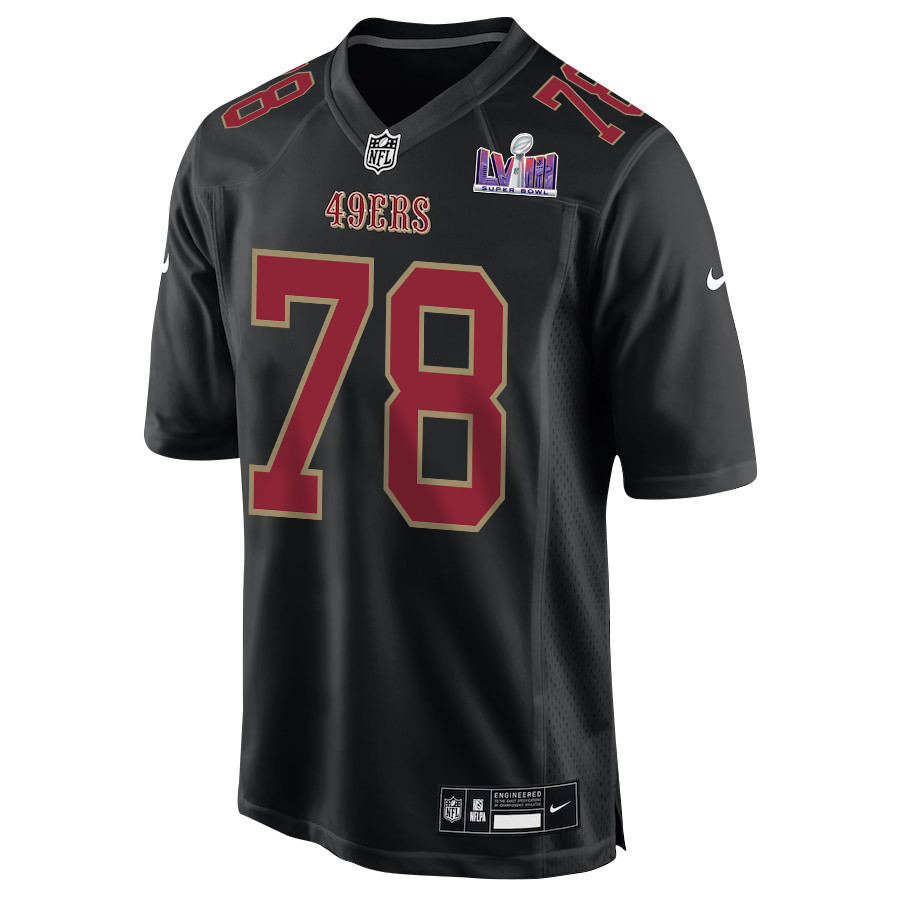 Ben Bartch 78 San Francisco 49ers Super Bowl LVIII Patch Fashion Game Men Jersey - Carbon Black