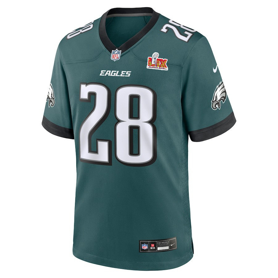 Will Shipley #28 Philadelphia Eagles Super Bowl LIX YOUTH Jersey - Midnight Green