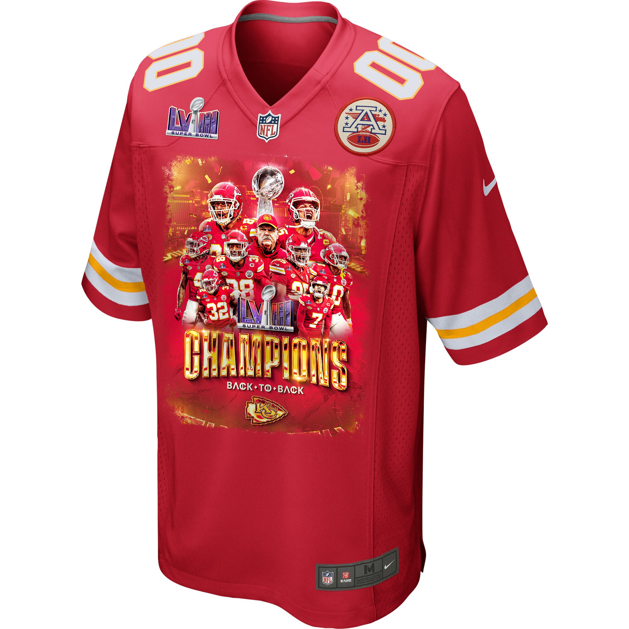 Kansas City Chiefs Super Bowl LVIII Back To Back Game Custom Men Jersey - Scarlet