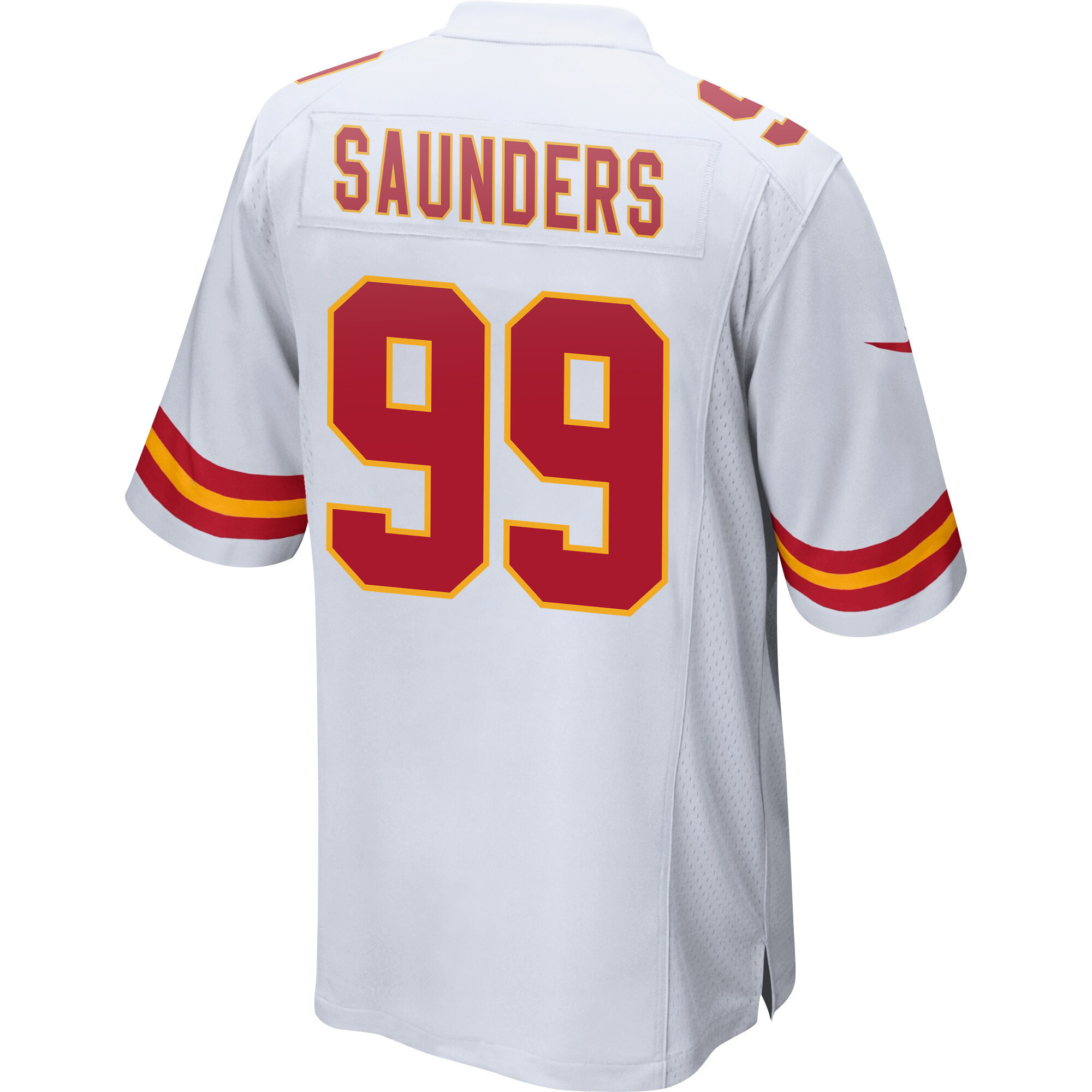 Khalen Saunders 99 Kansas City Chiefs Super Bowl LVII Champions 3 Stars Men Game Jersey - White