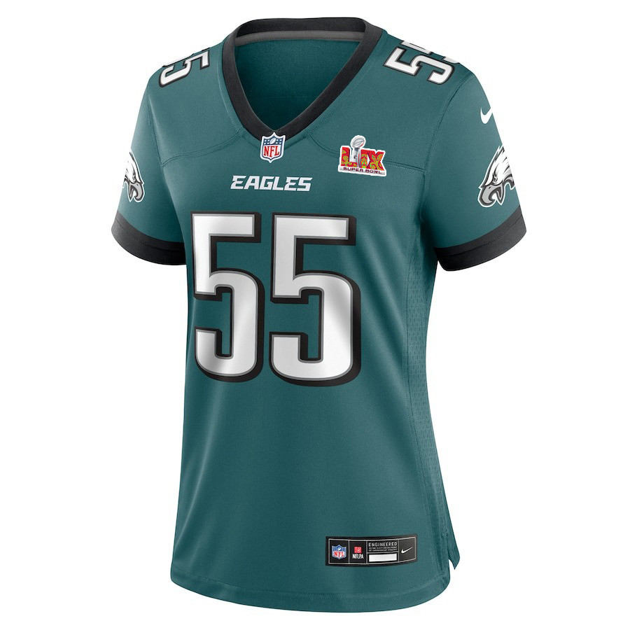 Brandon Graham #55 Philadelphia Eagles Super Bowl LIX Women's Jersey - Midnight Green