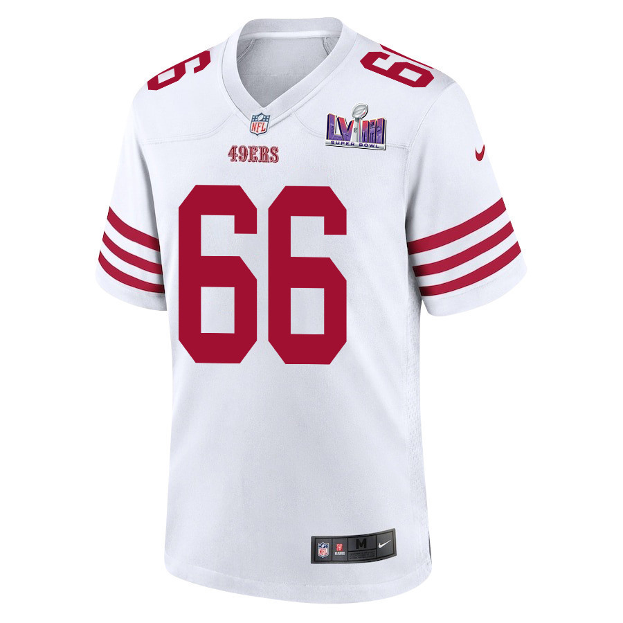 Jesse Davis 66 San Francisco 49ers Super Bowl LVIII Patch Game Men Jersey - White