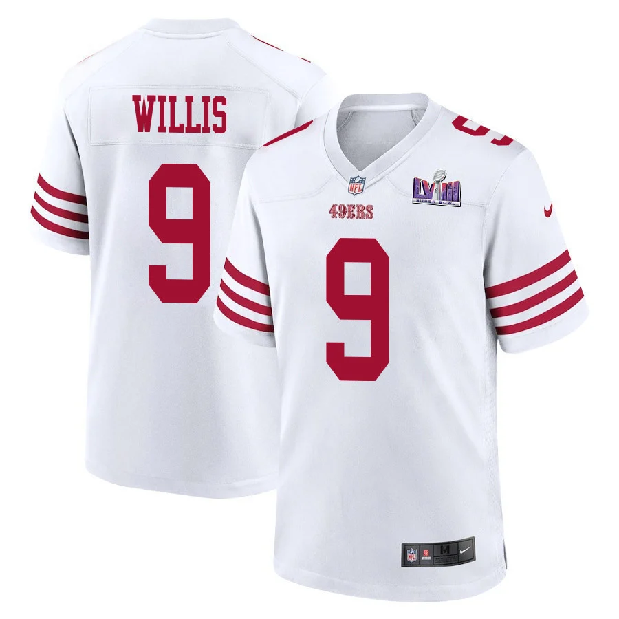 Brayden Willis 9 San Francisco 49ers Super Bowl LVIII Patch Game Men Jersey - White