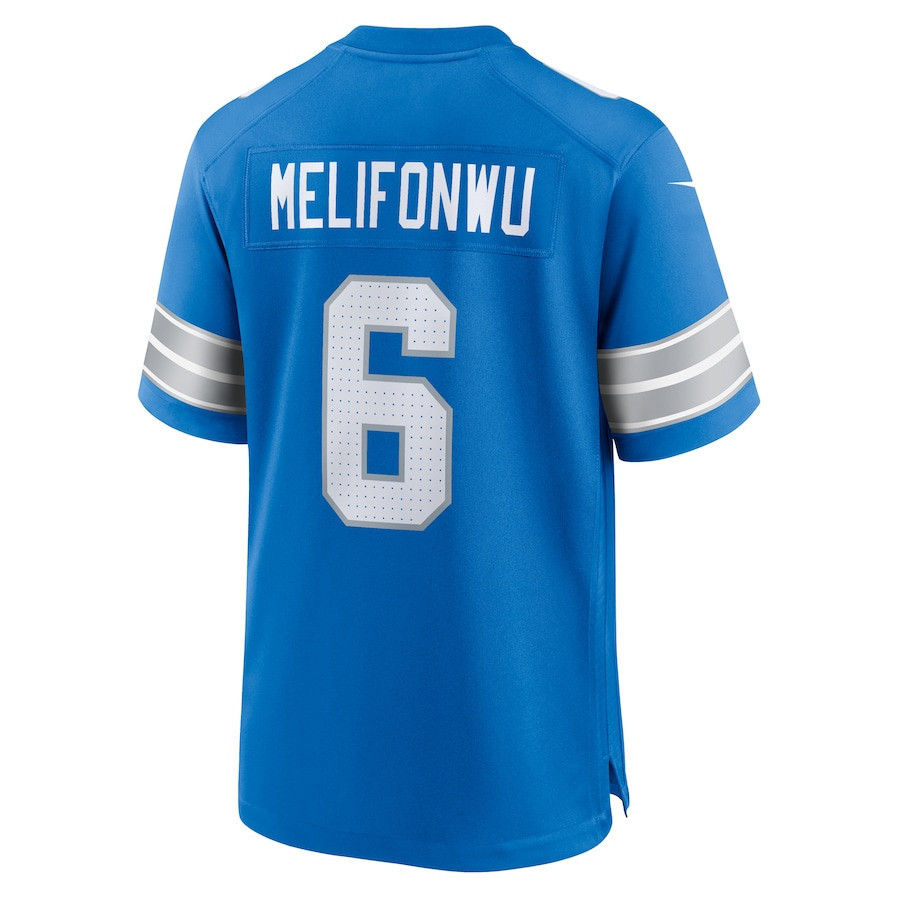 Ifeatu Melifonwu #6 Detroit Lions Super Bowl LIX Jersey - Men's - Blue