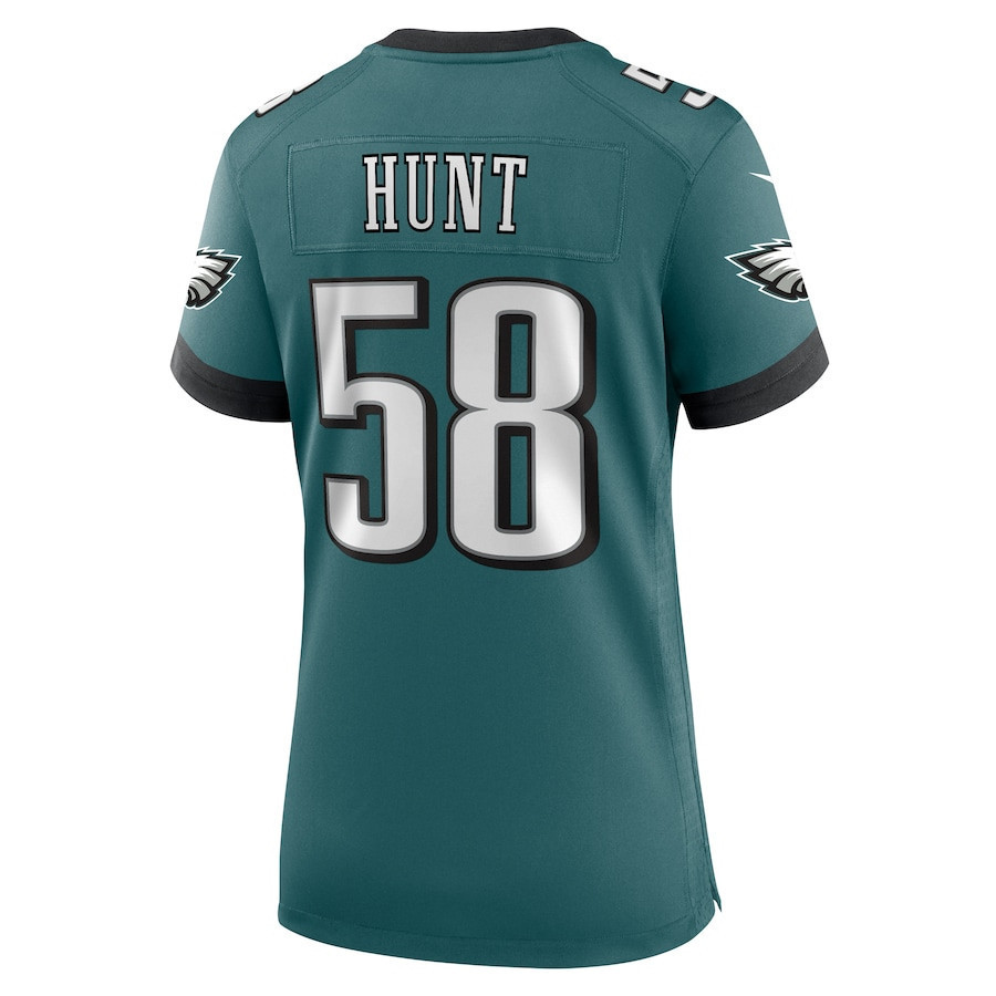Jalyx Hunt #58 Philadelphia Eagles Super Bowl LIX Women's Jersey - Midnight Green