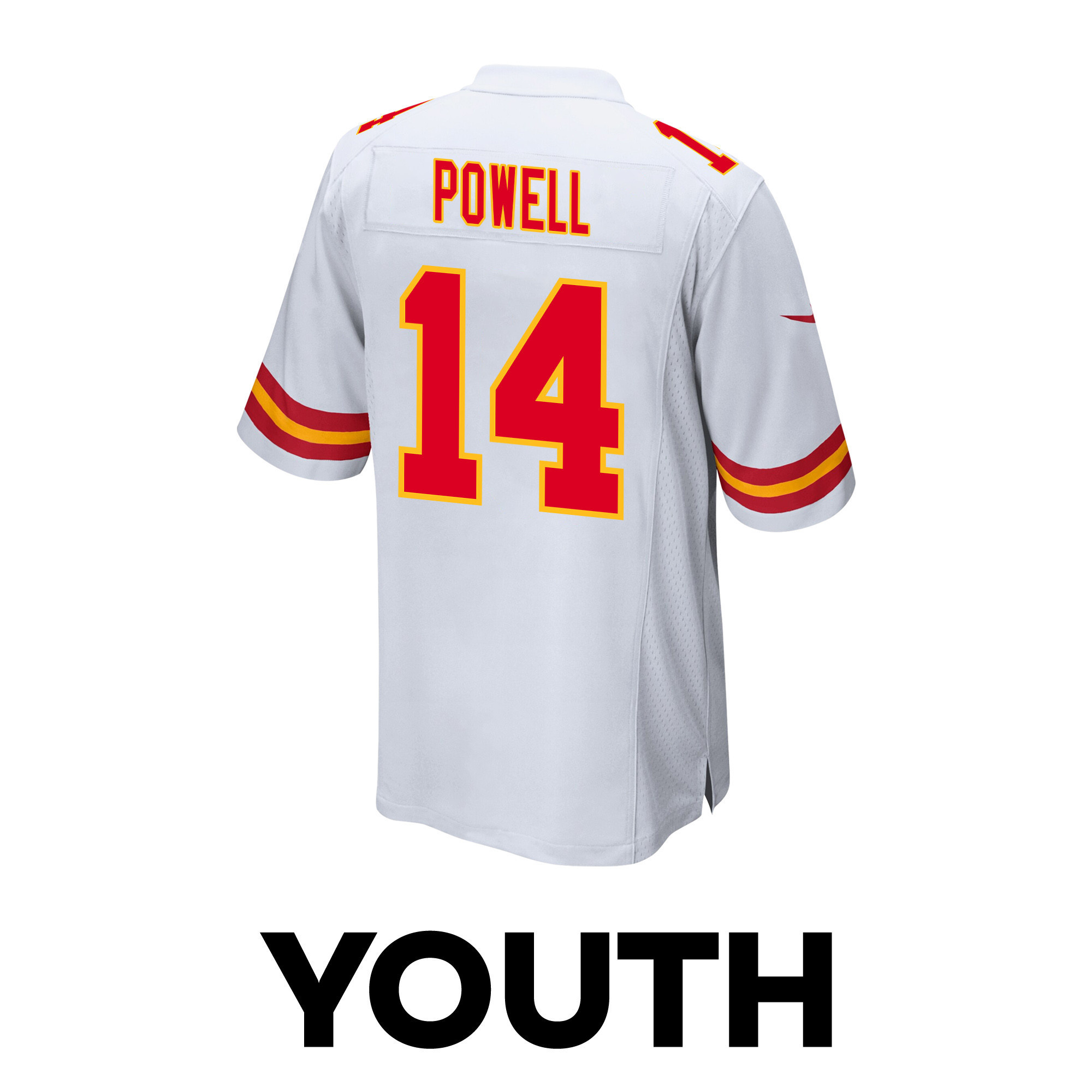 Cornell Powell 14 Kansas City Chiefs Super Bowl LVIII Patch Game YOUTH Jersey - White