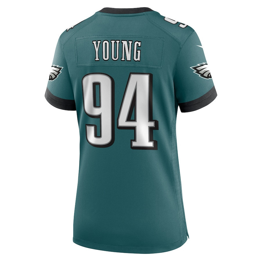 Byron Young #94 Philadelphia Eagles Super Bowl LIX Women's Jersey - Midnight Green