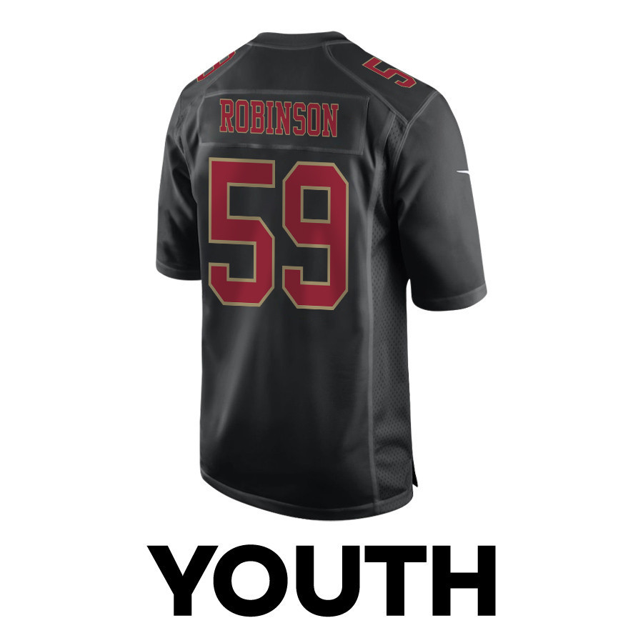 Curtis Robinson 59 San Francisco 49ers Super Bowl LVIII Patch Fashion Game YOUTH Jersey - Carbon Black