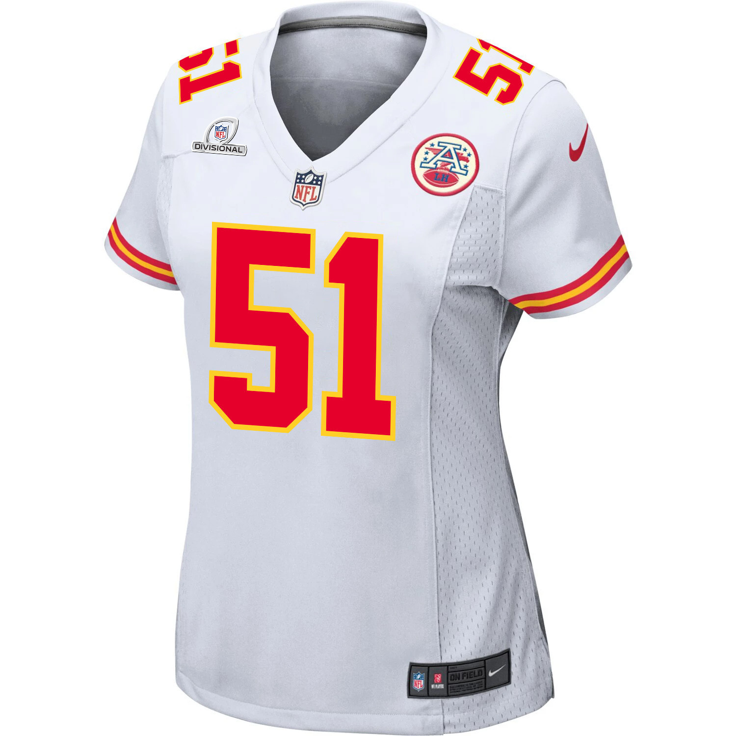 Mike Danna 51 Kansas City Chiefs Super Bowl LVIII Patch Game Women Jersey - White