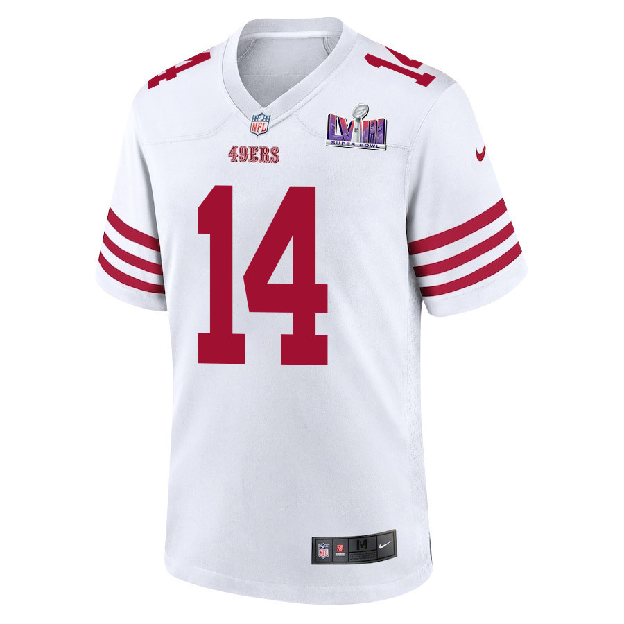 Sam Darnold 14 San Francisco 49ers Super Bowl LVIII Patch Game Men Jersey - White