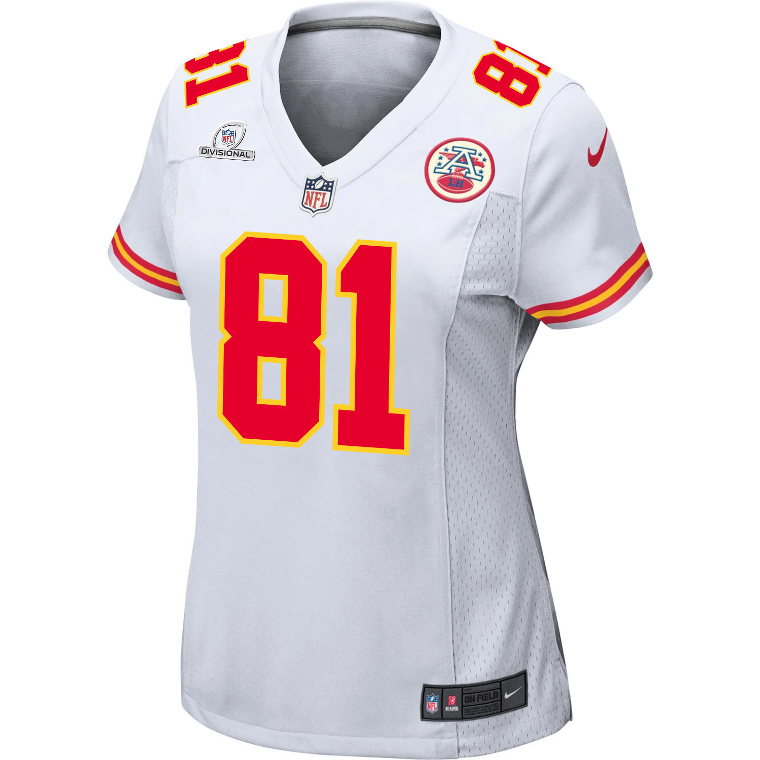 Blake Bell 81 Kansas City Chiefs Super Bowl LVIII Patch Game Women Jersey - White