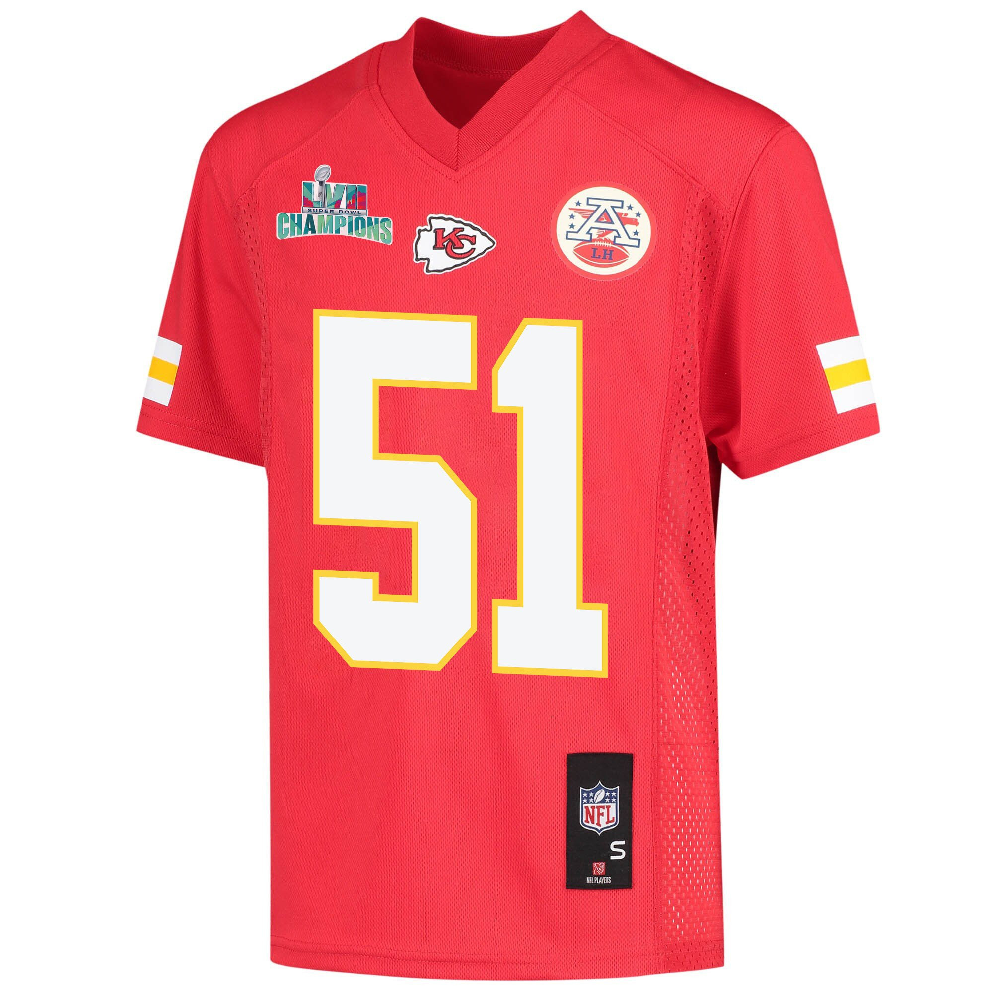 Mike Danna 51 Kansas City Chiefs Super Bowl LVII Champions Youth Game Jersey - Red
