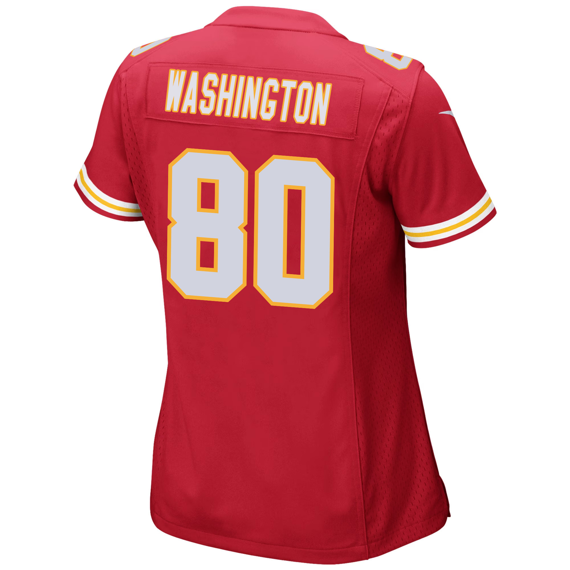 Montrell Washington 80 Kansas City Chiefs Super Bowl LVIII Patch Game Women Jersey - Red