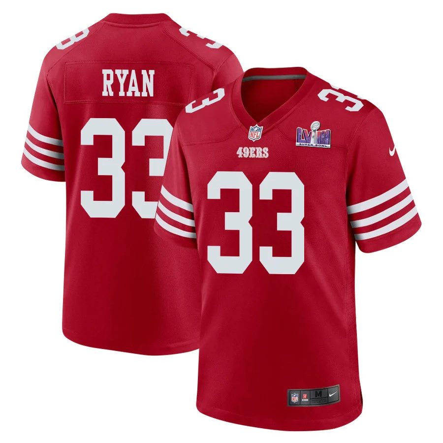 Logan Ryan 33 San Francisco 49ers Super Bowl LVIII Patch Game Men Jersey - Scarlet