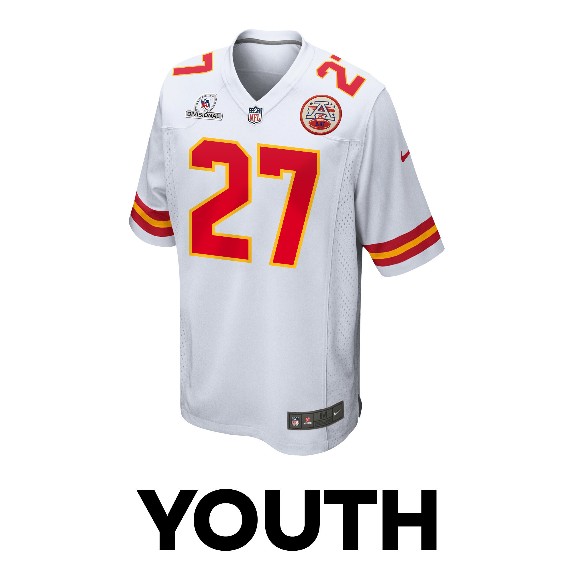 Chamarri Conner 27 Kansas City Chiefs Super Bowl LVIII Patch Game YOUTH Jersey - White