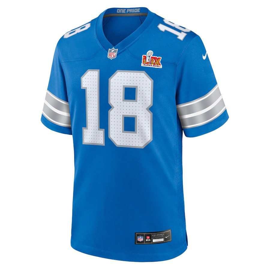 Antoine Green #18 Detroit Lions Super Bowl LIX Jersey - Men's - Blue
