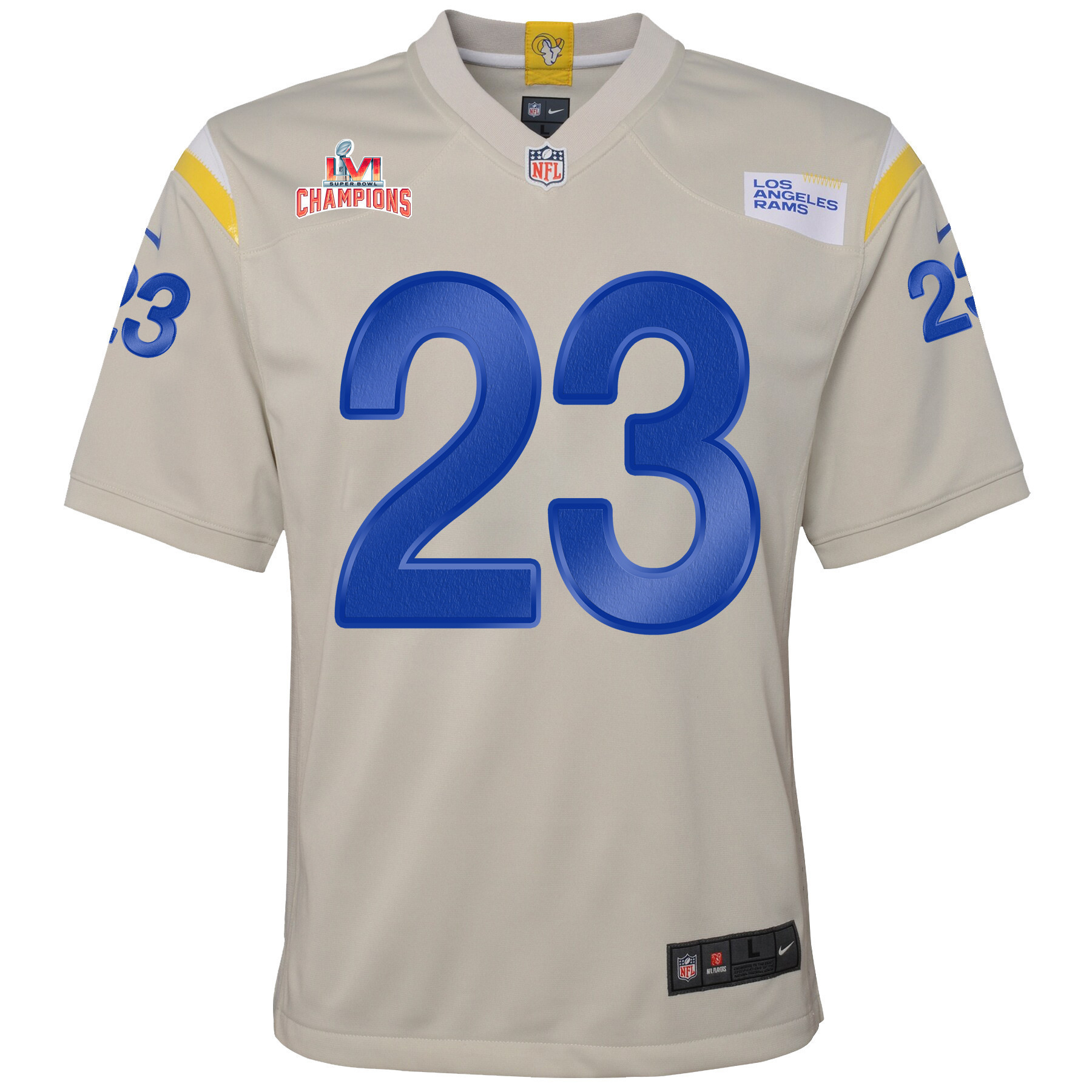 Super Bowl LVI Champions Los Angeles Rams Cam Akers 23 Bone Youth's Jersey Jersey