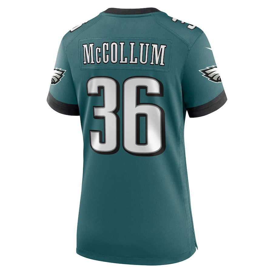 Tristin McCollum #36 Philadelphia Eagles Super Bowl LIX Women's Jersey - Midnight Green