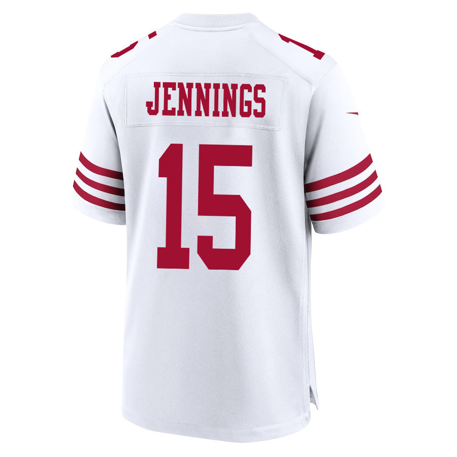 Jauan Jennings 15 San Francisco 49ers Super Bowl LVIII Patch Game Men Jersey - White