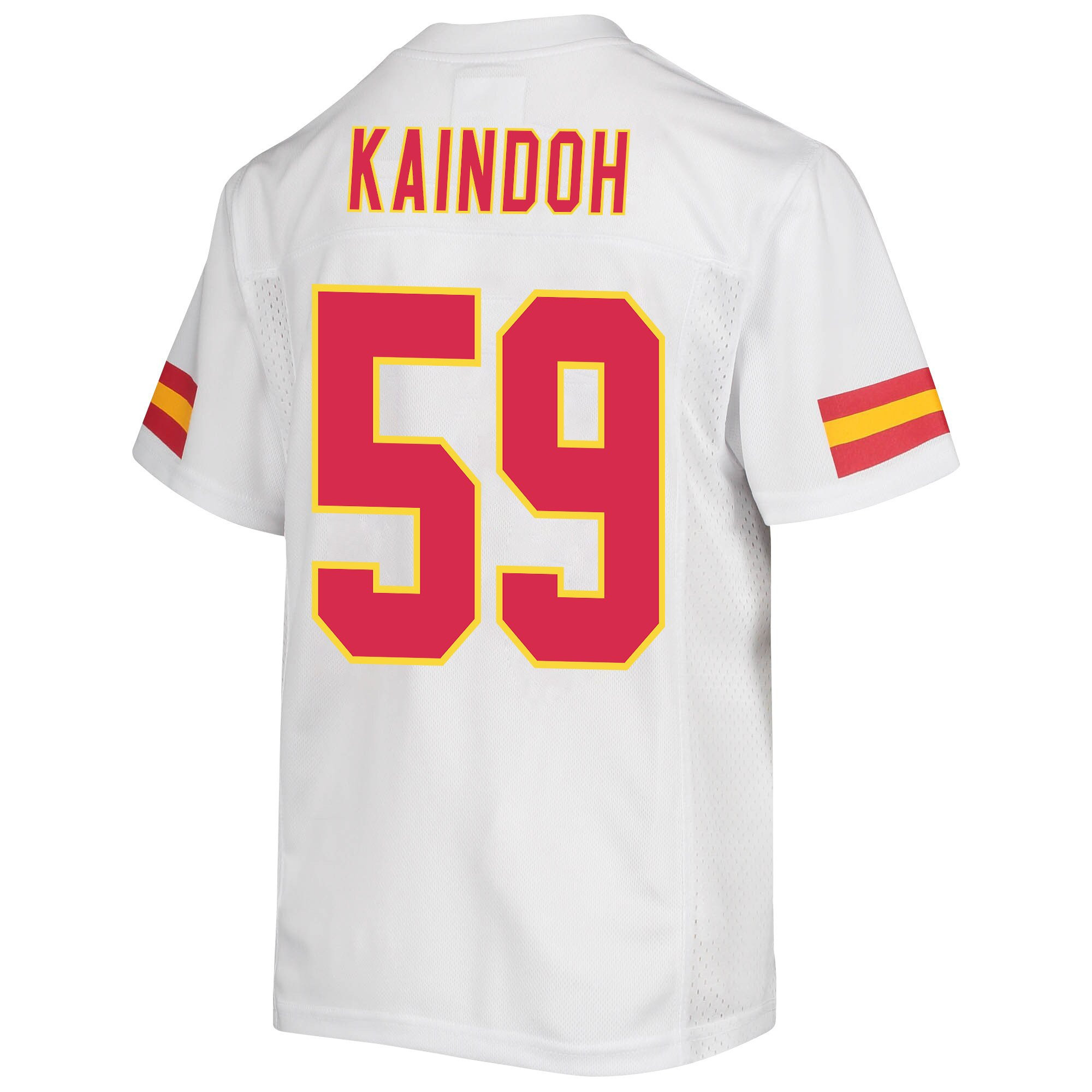 Joshua Kaindoh 59 Kansas City Chiefs Super Bowl LVII Champions Youth Game Jersey - White