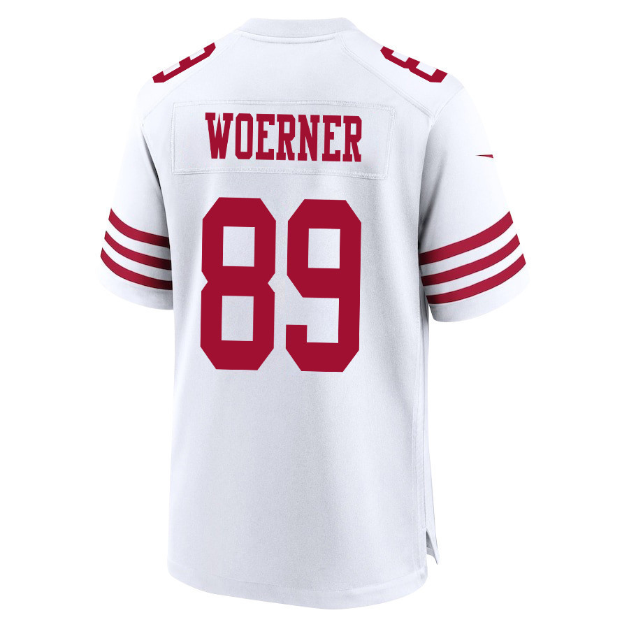 Charlie Woerner 89 San Francisco 49ers Super Bowl LVIII Patch Game Men Jersey - White