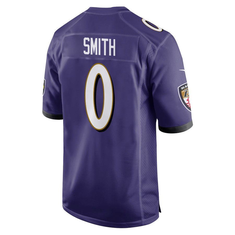 Roquan Smith 0 Baltimore Ravens Super Bowl LIX New Orleans Patch Game Men Jersey - Purple