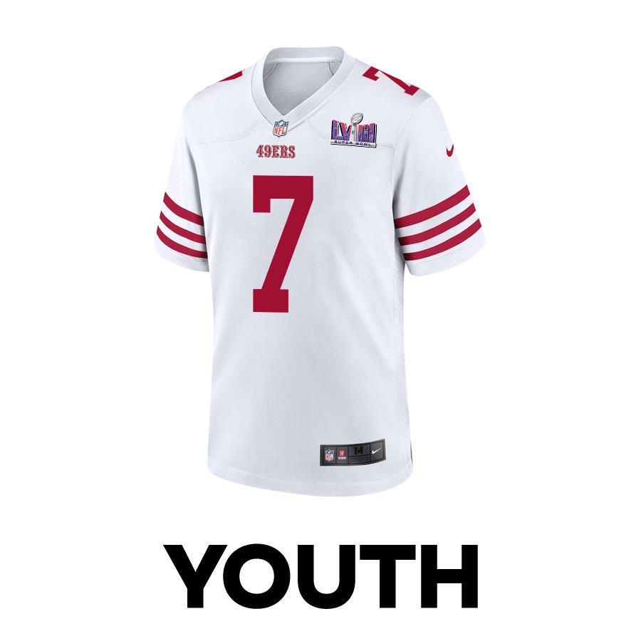 Charvarius Ward 7 San Francisco 49ers Super Bowl LVIII Patch Game YOUTH Jersey - White
