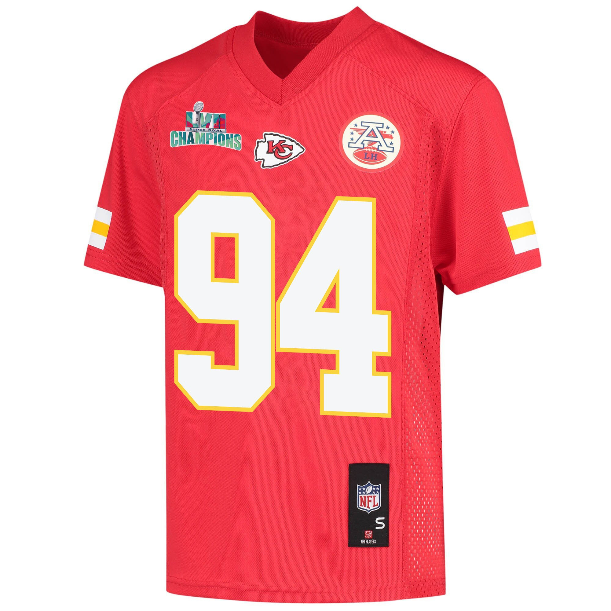 Malik Herring 94 Kansas City Chiefs Super Bowl LVII Champions Youth Game Jersey - Red
