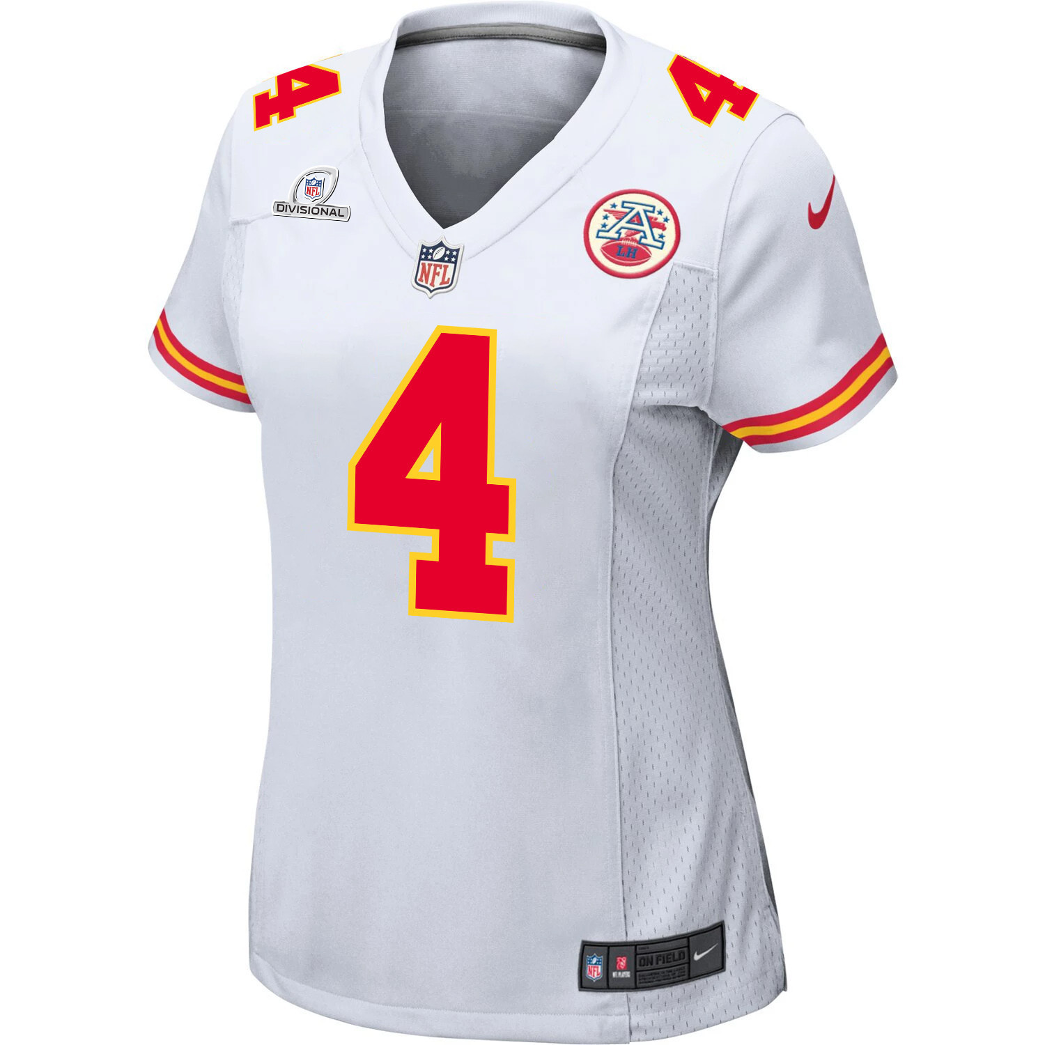 Rashee Rice 4 Kansas City Chiefs Super Bowl LVIII Patch Game Women Jersey - White