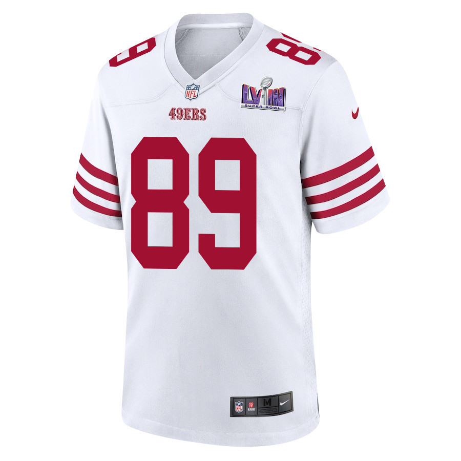 Charlie Woerner 89 San Francisco 49ers Super Bowl LVIII Patch Game Men Jersey - White
