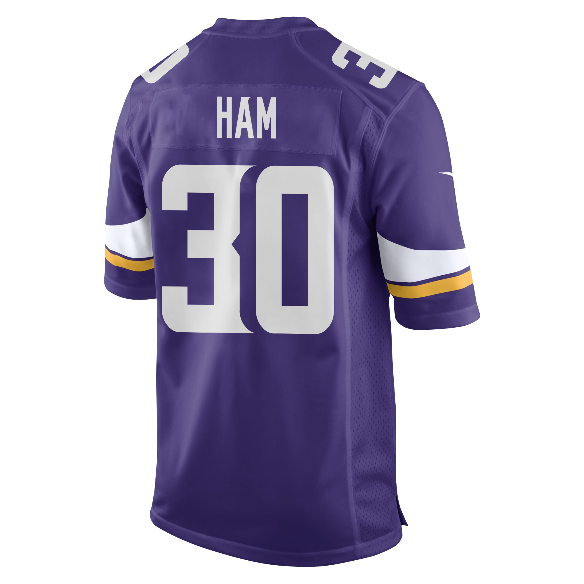 C.J. Ham 30 Minnesota Vikings Super Bowl LIX New Orleans Patch Game Men Jersey - Purple