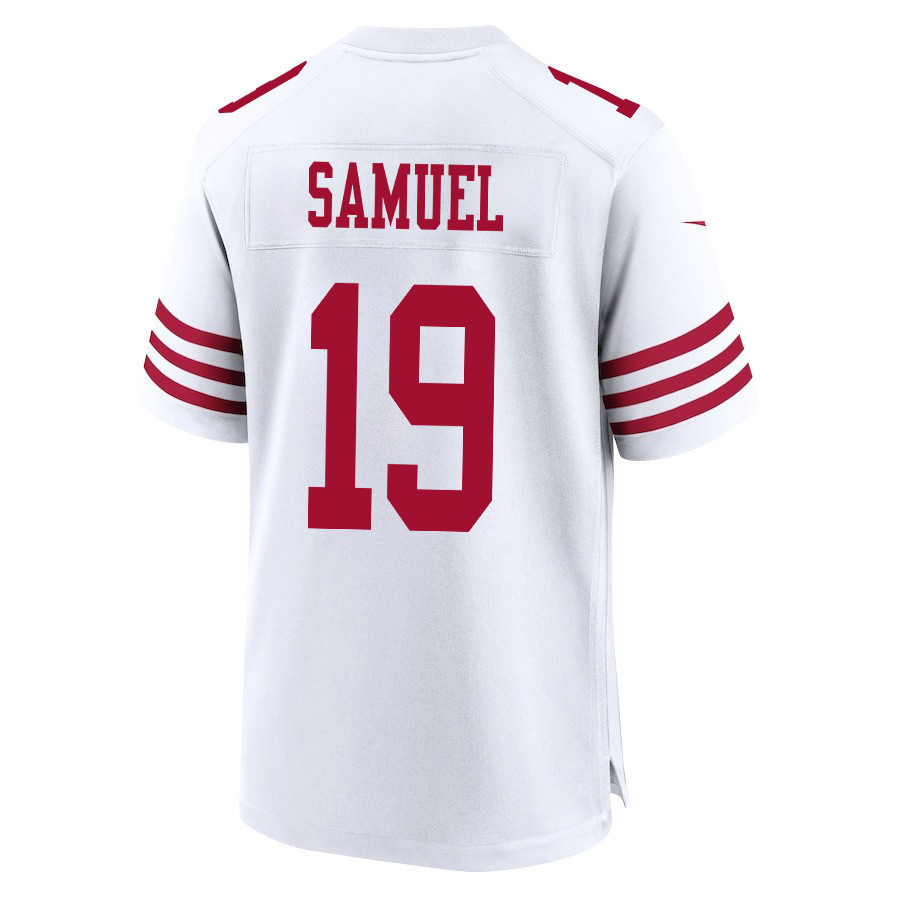 Deebo Samuel 19 San Francisco 49ers Super Bowl LVIII Patch Game Men Jersey - White