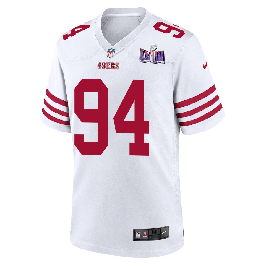 Clelin Ferrell 94 San Francisco 49ers Super Bowl LVIII Patch Game Men Jersey - White